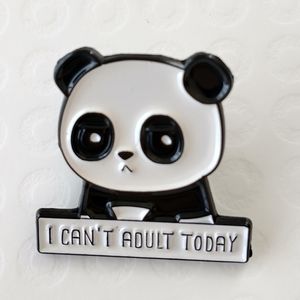 🧁 3/$30 I Can't Adult Today Panda Enamel Pin NEW